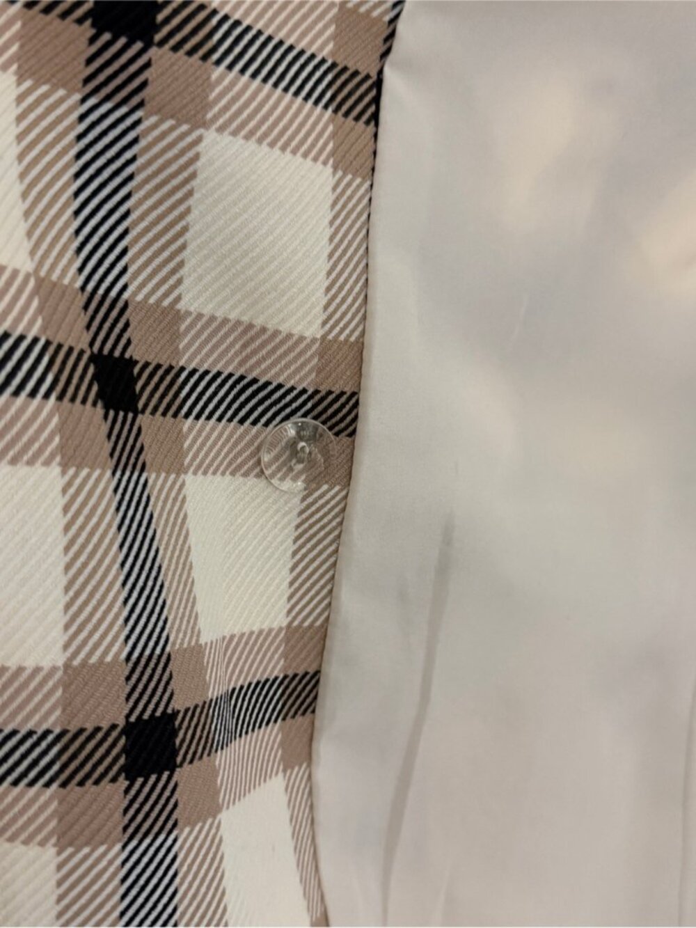 H&M Plaid Blazer Jacket | Beige & Black Check | XS - Picture 8 of 9